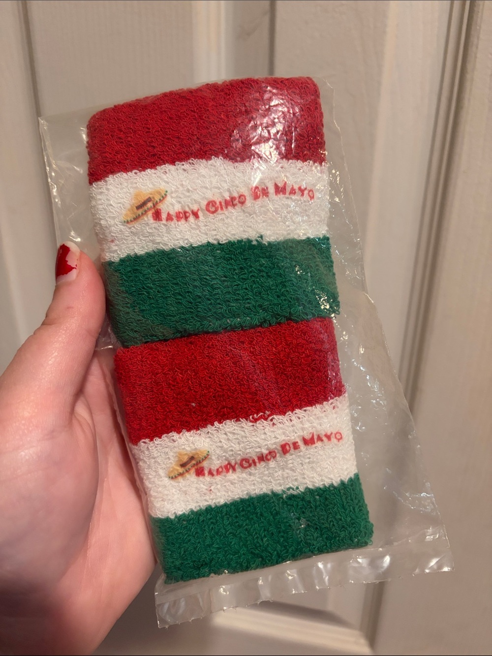 Cinco de Mayo Striped Wristbands - Red White Green